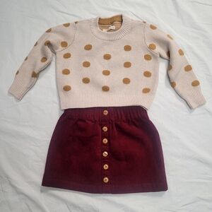 Copper Key Mini Skirt And Sweater, Size 2T